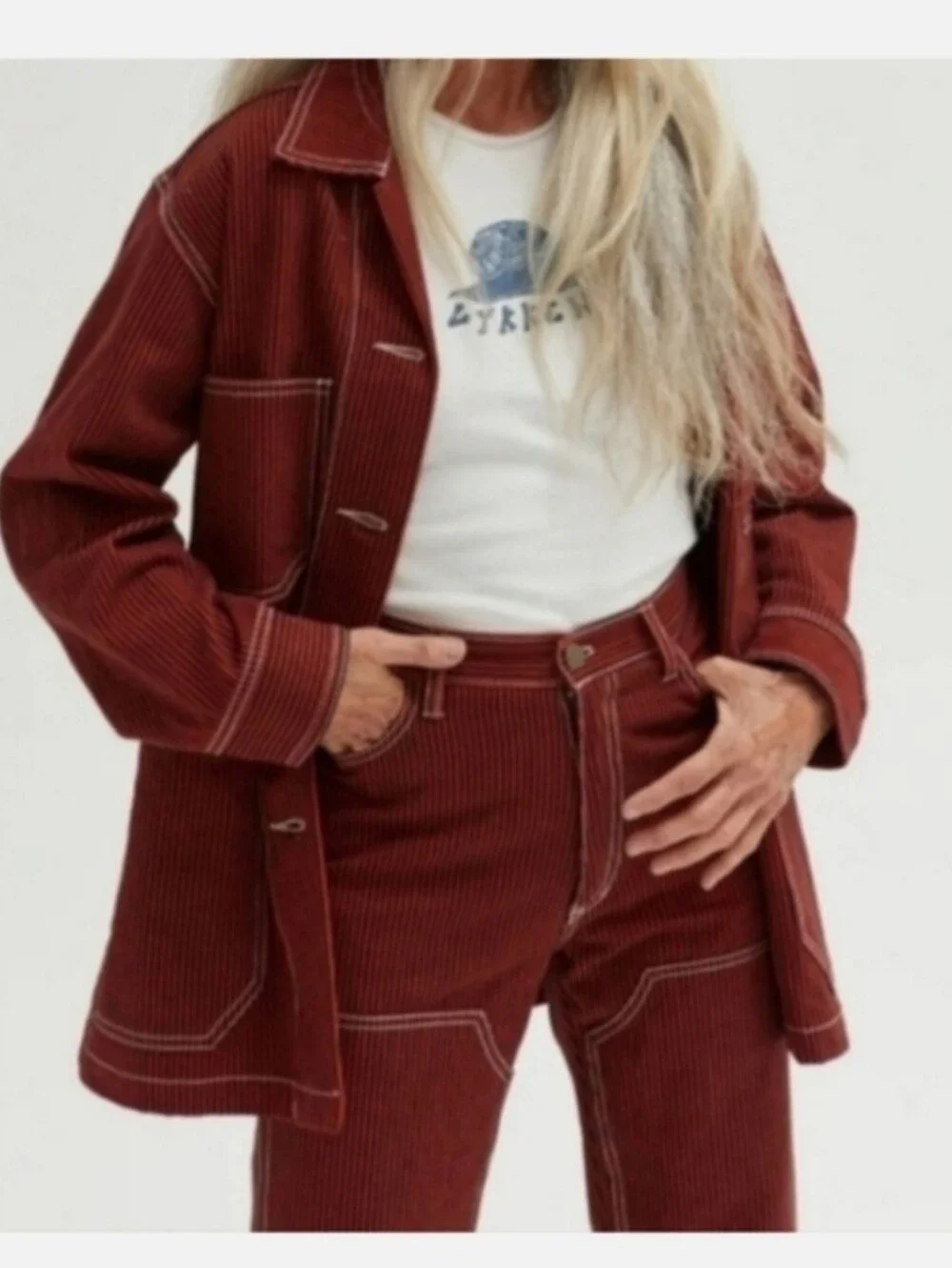 LYKKE WULLF WORKWEAR STRIPED JEANS